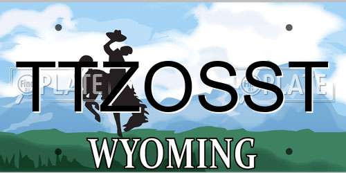 TTZOSST Wyoming License Plate