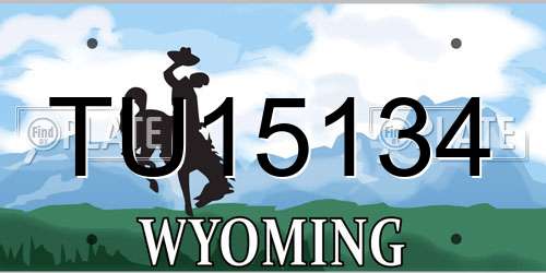 TU15134 Wyoming License Plate