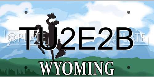 TU2E2B Wyoming License Plate