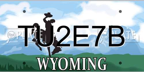 TU2E7B Wyoming License Plate