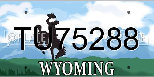 TU75288 Wyoming License Plate