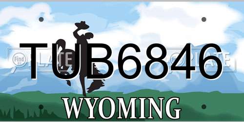 TUB6846 Wyoming License Plate