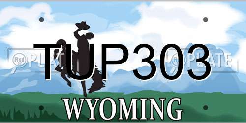 TUP303 Wyoming License Plate