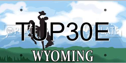 TUP30E Wyoming License Plate