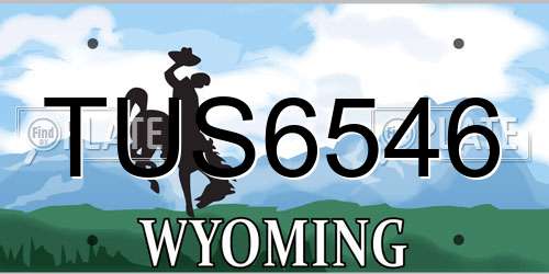 TUS6546 Wyoming License Plate