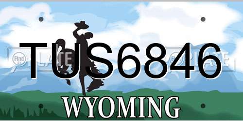 TUS6846 Wyoming License Plate