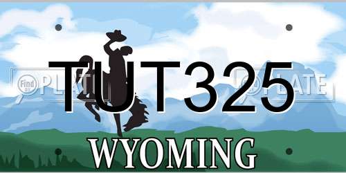TUT325 Wyoming License Plate