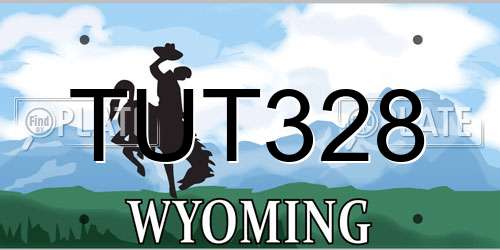 TUT328 Wyoming License Plate
