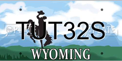 TUT32S Wyoming License Plate
