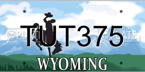 TUT375 Wyoming License Plate