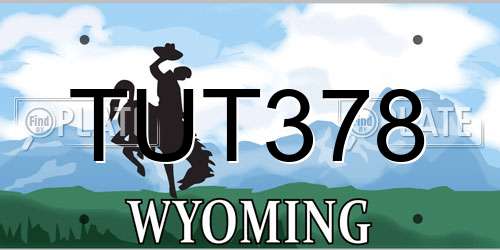 TUT378 Wyoming License Plate