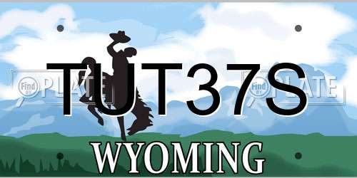 TUT37S Wyoming License Plate