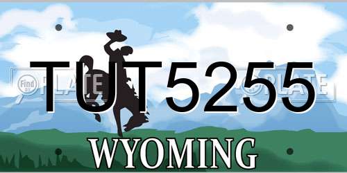 TUT5255 Wyoming License Plate