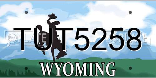 TUT5258 Wyoming License Plate