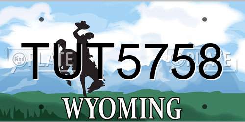 TUT5758 Wyoming License Plate