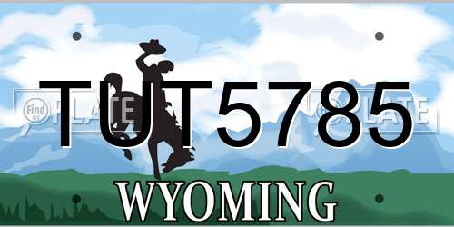 TUT5785 Wyoming License Plate