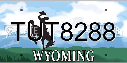 TUT8288 Wyoming License Plate