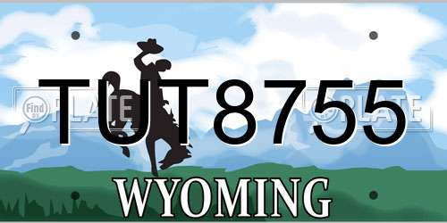 TUT8755 Wyoming License Plate