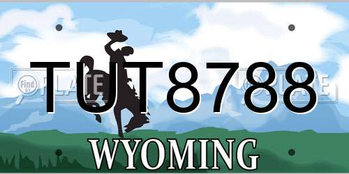 TUT8788 Wyoming License Plate