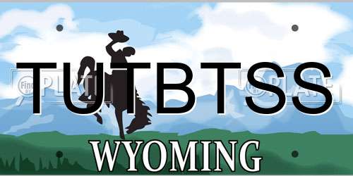 TUTBTSS Wyoming License Plate