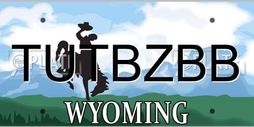 TUTBZBB Wyoming License Plate