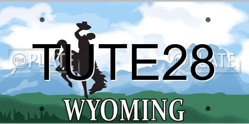 TUTE28 Wyoming License Plate