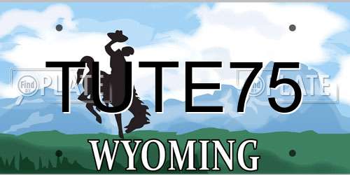 TUTE75 Wyoming License Plate