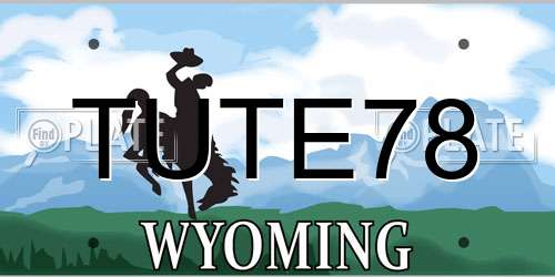 TUTE78 Wyoming License Plate