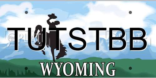 TUTSTBB Wyoming License Plate
