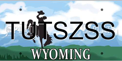 TUTSZSS Wyoming License Plate