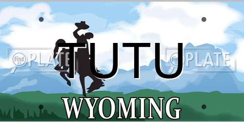 TUTU Wyoming License Plate