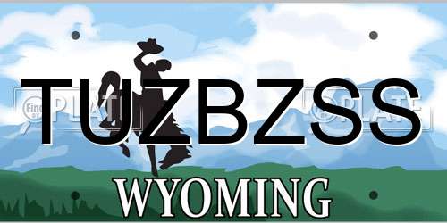 TUZBZSS Wyoming License Plate