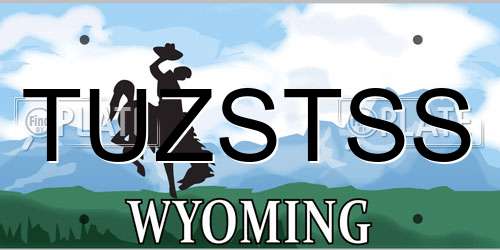 TUZSTSS Wyoming License Plate