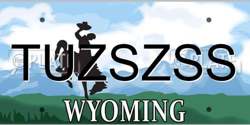 TUZSZSS Wyoming License Plate