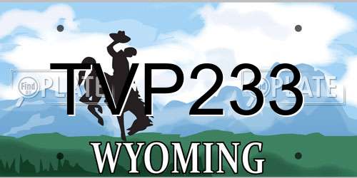 TVP233 Wyoming License Plate