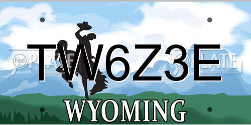 TW6Z3E Wyoming License Plate