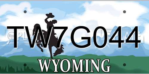 TW7G044 Wyoming License Plate