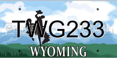 TWG233 Wyoming License Plate
