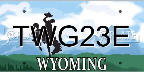 TWG23E Wyoming License Plate