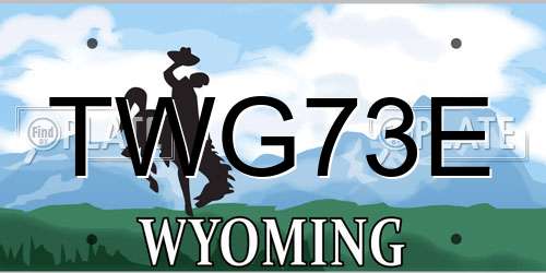 TWG73E Wyoming License Plate