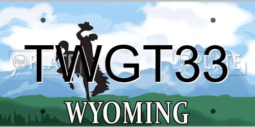 TWGT33 Wyoming License Plate