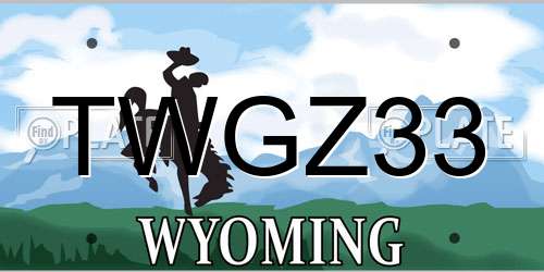 TWGZ33 Wyoming License Plate
