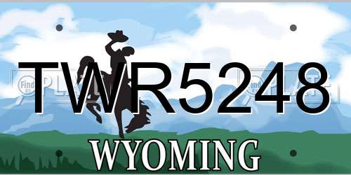 TWR5248 Wyoming License Plate