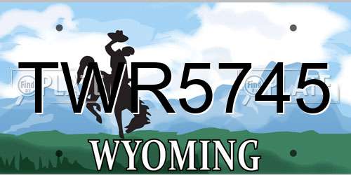 TWR5745 Wyoming License Plate