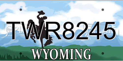TWR8245 Wyoming License Plate