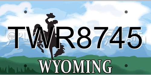 TWR8745 Wyoming License Plate