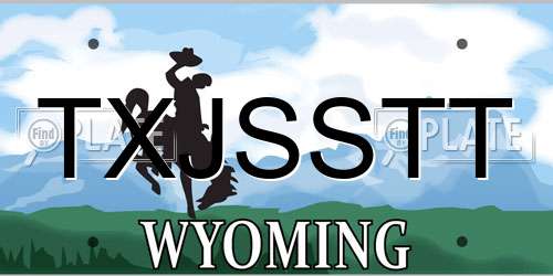 TXJSSTT Wyoming License Plate