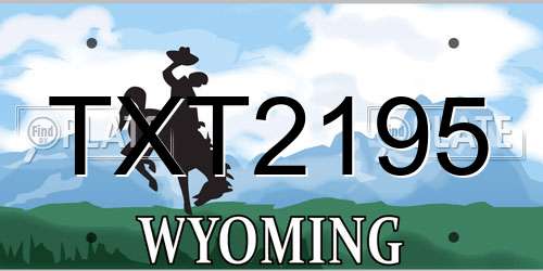TXT2195 Wyoming License Plate