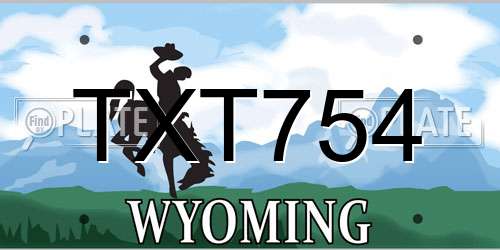TXT754 Wyoming License Plate