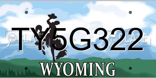 TY5G322 Wyoming License Plate